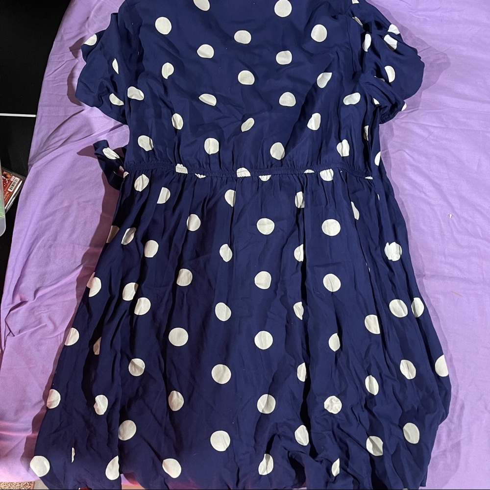 Navy Blue Polka Dot Dress